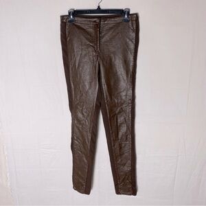 5/$25 H&M Brown Faux Leather Mid Rise Skinny Pants 8